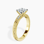 18kt Yellow Gold Antique Allure Vintage Lab Diamond Ring standing product image one