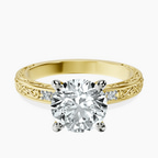 18ct Yellow Gold Antique Allure Vintage Lab Diamond Ring front image