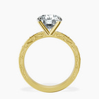 18kt Yellow Gold Antique Allure Vintage Lab Diamond Ring side right image one