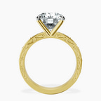 18kt Yellow Gold Antique Allure Vintage Lab Diamond Ring side right image one