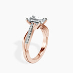 18ct Rose Gold Twisted Vine Lab Diamond Ring standing product image one