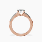 18ct Rose Gold Twisted Vine Lab Diamond Ring side right image one
