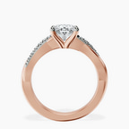 2.06 ct. oval Twisted Vine Ring in 10kt rose gold side right image one