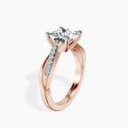 14kt Rose Gold Twisted Vine Lab Diamond Ring standing product image one