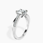 14kt White Gold Twisted Vine Lab Diamond Ring standing product image one