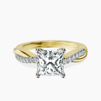 18ct Yellow Gold Twisted Vine Lab Diamond Ring front image