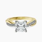18ct Yellow Gold Twisted Vine Lab Diamond Ring front image