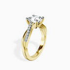 18ct Yellow Gold Twisted Vine Lab Diamond Ring standing product image one