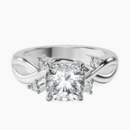 14ct White Gold Twisted Blossom Lab Diamond Ring front image