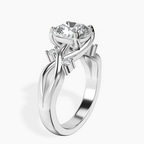 14ct White Gold Twisted Blossom Lab Diamond Ring standing product image one