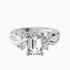 14ct White Gold Twisted Blossom Lab Diamond Ring front image