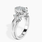 2.99 ct. oval Twisted Blossom Ring in 18kt white gold standing product image one