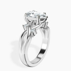 14ct White Gold Twisted Blossom Lab Diamond Ring standing product image one