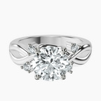 Platinum Twisted Blossom Lab Diamond Ring front image