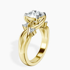 18kt Yellow Gold Twisted Blossom Lab Diamond Ring standing product image one