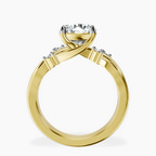 18kt Yellow Gold Twisted Blossom Lab Diamond Ring side right image one