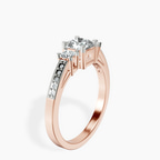 18kt Rose Gold Trilogy Three Stone Lab Diamond Ring standing product image one