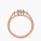 18kt Rose Gold Trilogy Three Stone Lab Diamond Ring side right image one