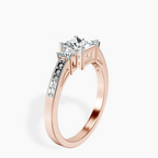 9ct Rose Gold Trilogy Three Stone Lab Diamond Ring standing product image one