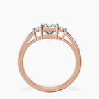 9ct Rose Gold Trilogy Three Stone Lab Diamond Ring side right image one
