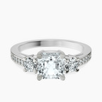 Platinum Trilogy Three Stone Lab Diamond Ring front image