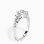 Platinum Trilogy Three Stone Lab Diamond Ring standing product image one
