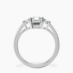 Platinum Trilogy Three Stone Lab Diamond Ring side right image one