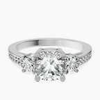 Platinum Trilogy Three Stone Lab Diamond Ring front image