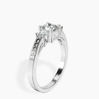 Platinum Trilogy Three Stone Lab Diamond Ring standing product image one