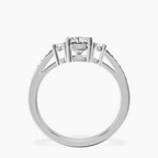 Platinum Trilogy Three Stone Lab Diamond Ring side right image one