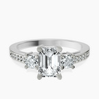 Platinum Trilogy Three Stone Lab Diamond Ring front image