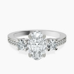 Platinum Trilogy Three Stone Lab Diamond Ring front image