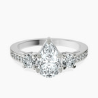 Platinum Trilogy Three Stone Lab Diamond Ring front image