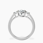 Platinum Trilogy Three Stone Lab Diamond Ring side right image one