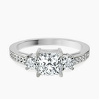 Platinum Trilogy Three Stone Lab Diamond Ring front image