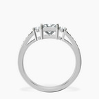 Platinum Trilogy Three Stone Lab Diamond Ring side right image one