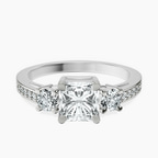 Platinum Trilogy Three Stone Lab Diamond Ring front image
