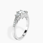 Platinum Trilogy Three Stone Lab Diamond Ring standing product image one
