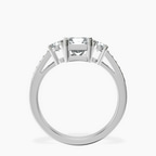 Platinum Trilogy Three Stone Lab Diamond Ring side right image one