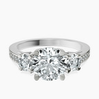 9ct White Gold Trilogy Three Stone Lab Diamond Ring front image