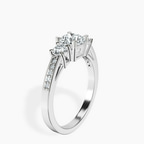 9ct White Gold Trilogy Three Stone Lab Diamond Ring standing product image one