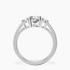 9ct White Gold Trilogy Three Stone Lab Diamond Ring side right image one