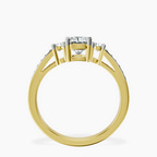 9ct Yellow Gold Trilogy Three Stone Lab Diamond Ring side right image one