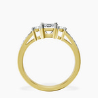 9ct Yellow Gold Trilogy Three Stone Lab Diamond Ring side right image one