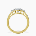 9ct Yellow Gold Trilogy Three Stone Lab Diamond Ring side right image one