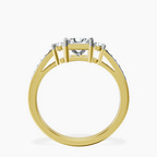 18ct Yellow Gold Trilogy Three Stone Lab Diamond Ring side right image one