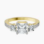 9ct Yellow Gold Trilogy Three Stone Lab Diamond Ring front image