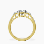 10kt Yellow Gold Trilogy Three Stone Lab Diamond Ring side right image one