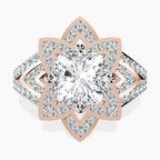 18kt Rose Gold Indigo Vintage Lab Diamond Ring front image