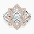 18kt Rose Gold Indigo Vintage Lab Diamond Ring front image